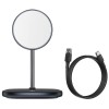Baseus Swan Magnetic Desktop Bracket Wireless Charger for iPhone 12, Black - belaidis įkroviklis / laikiklis pigiai
