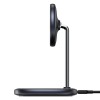 Baseus Swan Magnetic Desktop Bracket Wireless Charger for iPhone 12, Black - belaidis įkroviklis / laikiklis, juodas lizingu