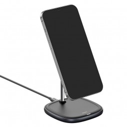 Baseus Swan Magnetic Desktop Bracket Wireless Charger for iPhone 12, Black - belaidis įkroviklis / laikiklis kaune