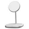 Baseus Swan Magnetic Desktop Bracket Wireless Charger for iPhone 12, White - belaidis įkroviklis / laikiklis, baltas internetu