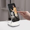 Baseus Swan Magnetic Desktop Bracket Wireless Charger for iPhone 12, White - belaidis įkroviklis / laikiklis garantija