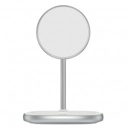 Baseus Swan Magnetic Desktop Bracket Wireless Charger for iPhone 12, White - belaidis įkroviklis / laikiklis, baltas pigiau