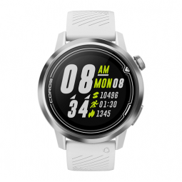 Coros APEX Premium 46mm Multisport Watch, White / Silver, Silicone - multisportinis išmanusis laikrodis internetu