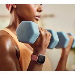 Fitbit Versa 4 Watch 41mm, NFC, GPS, Pink Sand/Copper Rose Aluminium  - išmanusis laikrodis išsimokėtinai