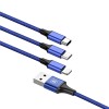 Baseus Rapid 3-in-1 3A 1.2m kombinuotas kabelis 3 viename, mėlynas pigiau