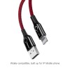 Baseus Lightning C-Shaped 2.4A 1m kabelis su indikacija, raudonas pigiau