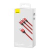 Baseus Rapid Series 3-in-1 3.5A 1.2m USB-C to Lightning, USB-C, microUSB - kombinuotas kabelis, raudonas skubiai