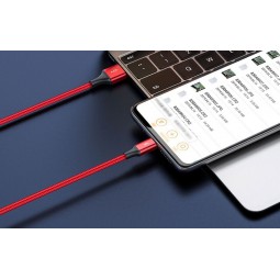 Baseus Rapid Series 3-in-1 3.5A 1.2m USB-C to Lightning, USB-C, microUSB - kombinuotas kabelis, raudonas garantija