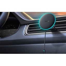 Baseus CW01 Magnetic Car Phone Holder with Car Charger, Black - automobilinis magnetinis laikiklis su pakrovėju internetu