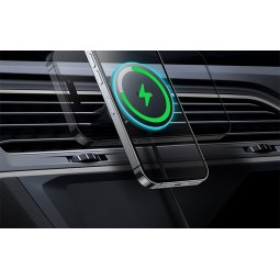 Baseus CW01 Magnetic Car Phone Holder with Car Charger, Black - automobilinis magnetinis laikiklis su pakrovėju kaune