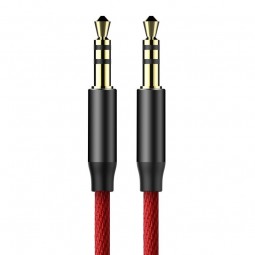 Baseus Yiven M30 Audio Cable 1m, 2x 3.5mm Mini Jack, Red / Black - garso kabelis pigiai