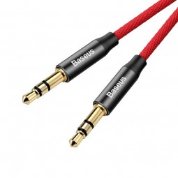 Baseus Yiven M30 Audio Cable 1m, 2x 3.5mm Mini Jack, Red / Black - garso kabelis lizingu