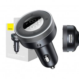 Baseus Enjoy Car Wireless MP3 Charger, Black - FM moduliatorius - įkroviklis internetu