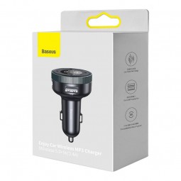 Baseus Enjoy Car Wireless MP3 Charger, Black - FM moduliatorius - įkroviklis greitai
