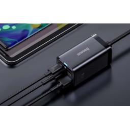 Baseus GaN3 Pro 65W Destop Fast Charger, USB-C x2, USB x2, Black - buitinis įkroviklis lizingu