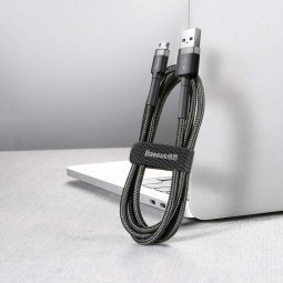 Baseus Micro USB Cafule 2.4A 1m kabelis, juoda / pilka internetu