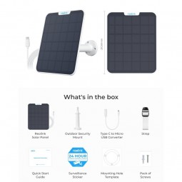 Reolink Solar Panel 2, 6V, White - saulės elementų įkroviklis vaizdo kameroms internetu