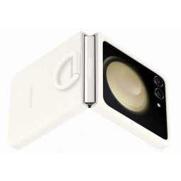 Samsung Silicone Case with Ring PF731TUE for Galaxy Flip5, Cream - telefono dėklas kaina