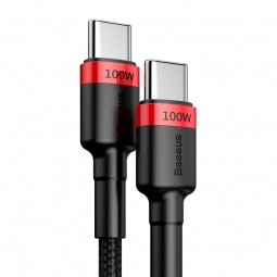 Baseus Cafule USB-C to USB-C Cable PD 2.0 100W, Red/Black- greito įkrovimo kabelis pigiau