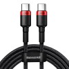 Baseus Cafule USB-C to USB-C Cable PD 2.0 100W, Red/Black- greito įkrovimo kabelis kaina