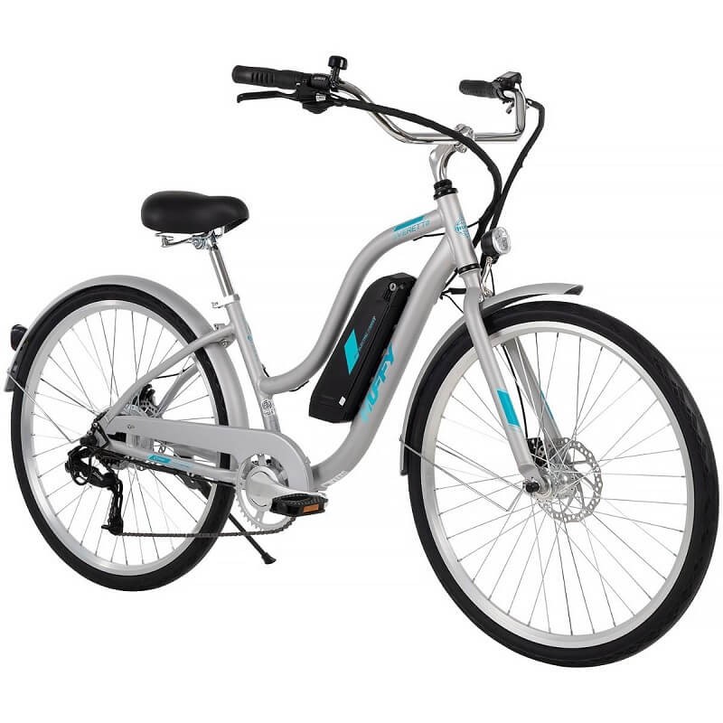 Huffy Everett Plus 27.5" 350W, 36V Electric Comfort Bike, Silver - elektrinis dviratis, sidabrinė kaina