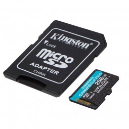 Kingston microSDXC 256GB Canvas Go! Plus 170MB/s atminties kortelė su SD adapteriu pigiau