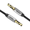Baseus Yiven M30 Audio Cable 1m, 2x 3.5mm Mini Jack, Black / Silver - garso kabelis pigiau