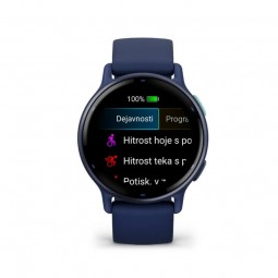 Garmin vivoactive 5 42mm Blue Metallic / Navy, Silicone, Wi-Fi, GPS išmanusis laikrodis internetu