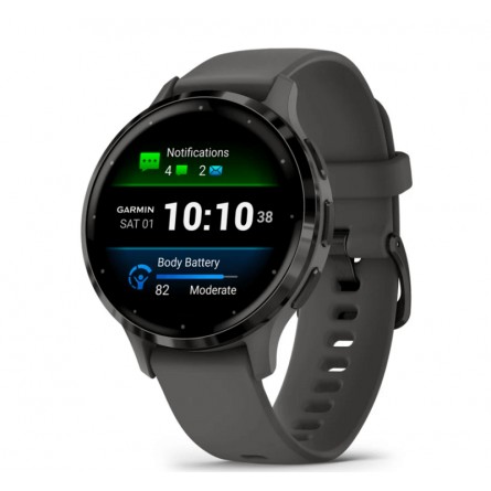 Garmin Venu 3S 41mm, Slate /  Pebble Gray, Silicone, Wi-Fi, GPS - išmanusis laikrodis kaina