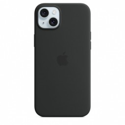 Apple iPhone 15 Plus Silicone Case with MagSafe - Black kaina