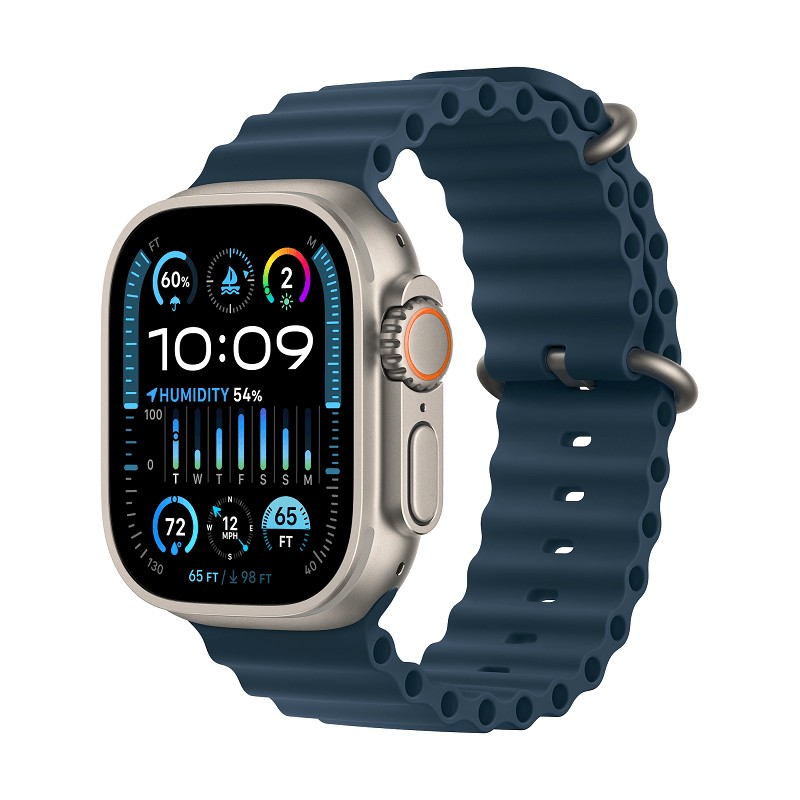 Apple Watch Ultra 2 GPS + Cellular, 49mm Titanium Case with Blue Ocean Band kaina