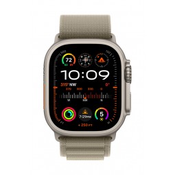 Apple Watch Ultra 2 GPS + Cellular, 49mm Titanium Case with Olive Alpine Loop - Small pigiau