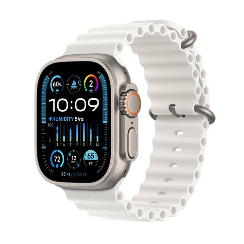 Apple Watch Ultra 2 GPS + Cellular, 49mm Titanium Case with White Ocean Band kaina