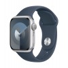 Apple Watch Series 9 GPS 41mm Silver Aluminium Case with Storm Blue Sport Band - S/M kaina