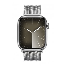 Apple Watch Series 9 GPS + Cellular 41mm Silver Stainless Steel Case with Silver Milanese Loop pigiau