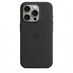 Apple iPhone 15 Pro Silicone Case with MagSafe - Black kaina