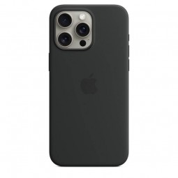 Apple iPhone 15 Pro Max Silicone Case with MagSafe - Black kaina