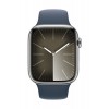 Apple Watch Series 9 GPS + Cellular 45mm Silver Stainless Steel Case with Storm Blue Sport Band - M/L pigiau