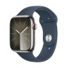 Apple Watch Series 9 GPS + Cellular 45mm Silver Stainless Steel Case with Storm Blue Sport Band - M/L kaina