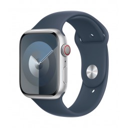 Apple Watch Series 9 GPS + Cellular 45mm Silver Aluminium Case with Storm Blue Sport Band - S/M kaina
