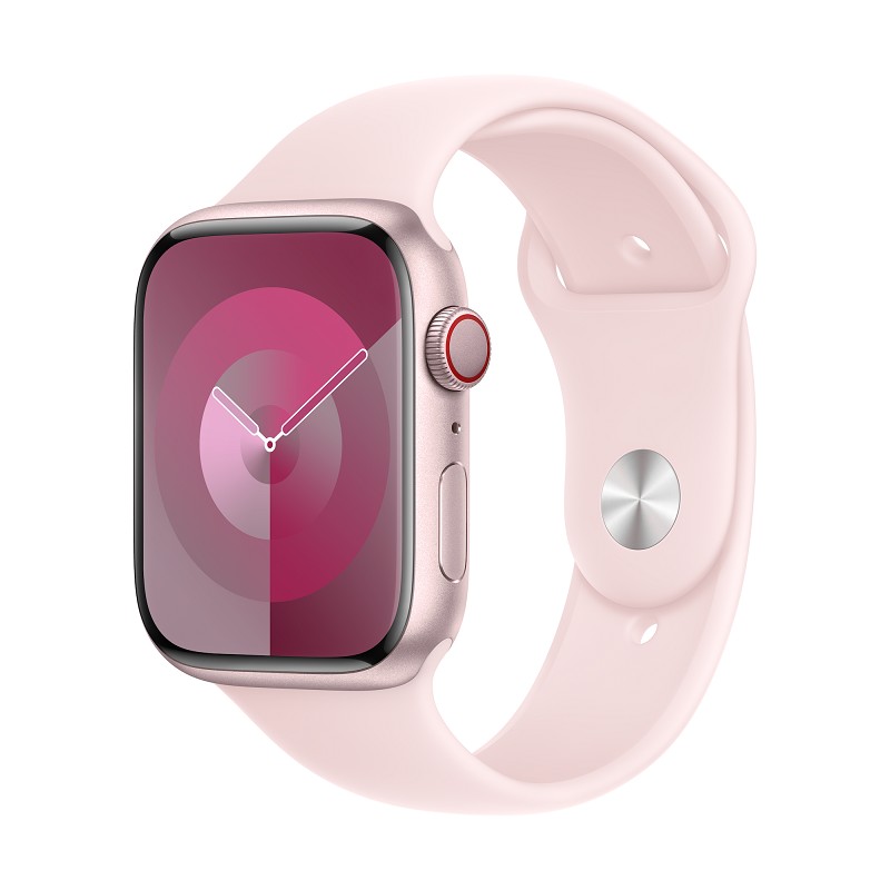 Apple Watch Series 9 GPS + Cellular 45mm Pink Aluminium Case with Light Pink Sport Band - S/M kaina