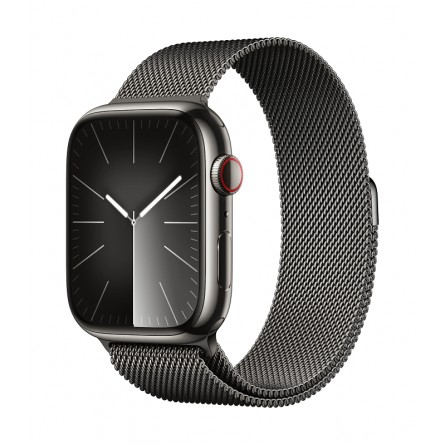 Apple Watch Series 9 GPS + Cellular 45mm Graphite Stainless Steel Case with Graphite Milanese Loop kaina
