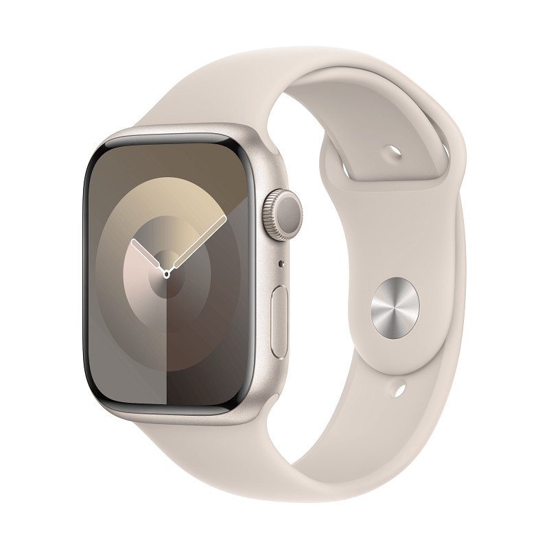 Apple Watch Series 9 GPS 45mm Starlight Aluminium Case with Starlight Sport Band - M/L kaina