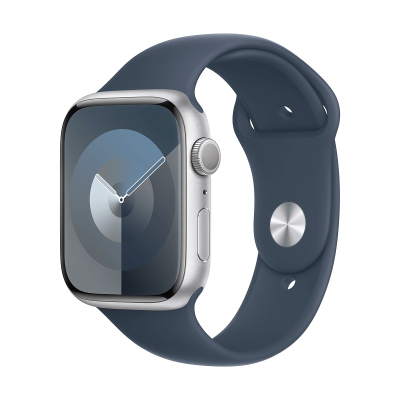Apple Watch Series 9 GPS 45mm Silver Aluminium Case with Storm Blue Sport Band - S/M kaina