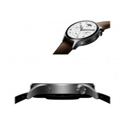 Xiaomi Mi Watch S1 Pro 46mm Silver Stainless Steel Case Brown Leather, Wi-Fi, NFC, Silver - išmanusis laikrodis skubu