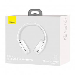 Baseus Encok D02 Pro Wireless Headphone, White - belaidės ausinės  www.etopas.lt