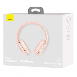 Baseus Encok D02 Pro Wireless Headphone, Pink - belaidės ausinės lizingu