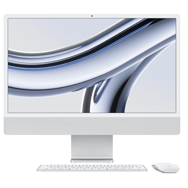 Apple iMac 24” 4.5K Retina, Apple M3 8C CPU, 8C GPU/8GB/256GB SSD/Silver/INT kaina