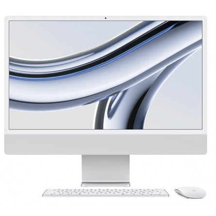 Apple iMac 24” 4.5K Retina, Apple M3 8C CPU, 8C GPU/8GB/256GB SSD/Silver/INT kaina