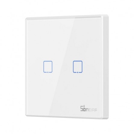 Sonoff Stick-on Smart Wall Switch T2EU2C-RF - išmanusis sieninis jungiklis kaina